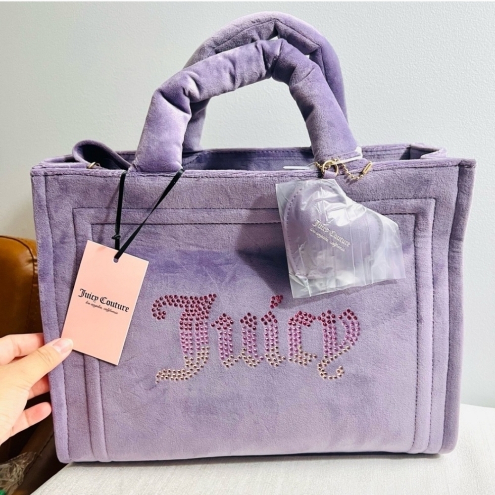 💜▪️Juicy Couture ▪️Purple Velour Dusty violet Big Spender Tote